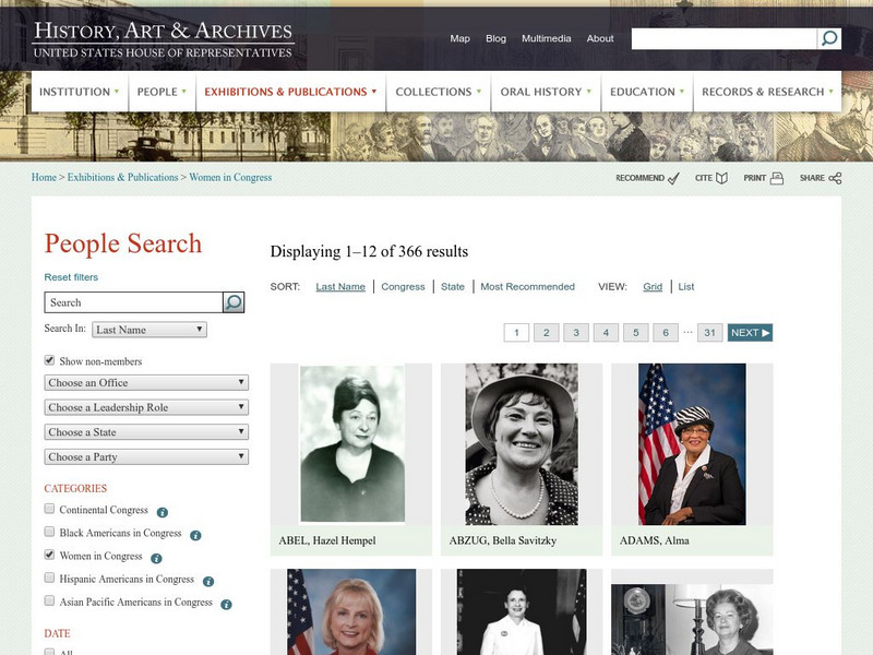 History, Art, and Archives: Us House of Representatives: Member Profiles Website History, Art, and Archives: Us House of Representatives: Member Profiles Website