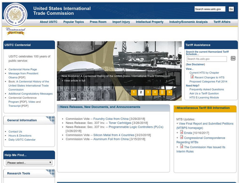 United States International Trade Commission Website United States International Trade Commission Website