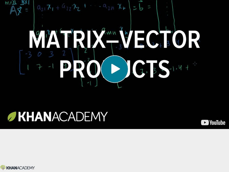 Khan Academy: Linear Algebra: Matrix Vector Products Instructional ...