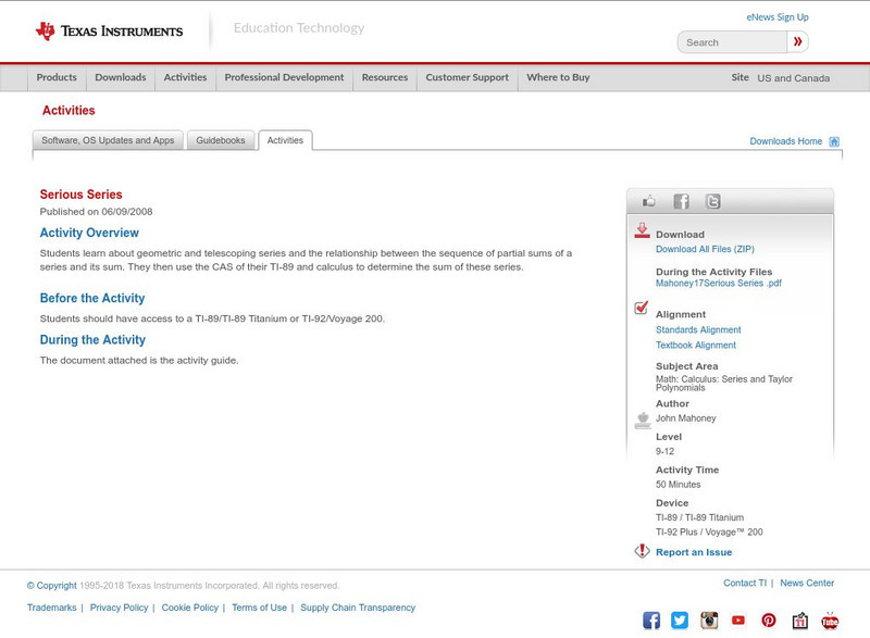 Texas Instruments: Serious Series Activity Texas Instruments: Serious Series Activity