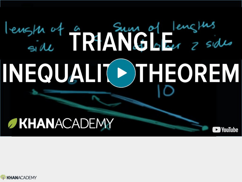 Khan Academy: Triangle Inequality Theorem: Triangle Inqequality Theorem Instructional Video