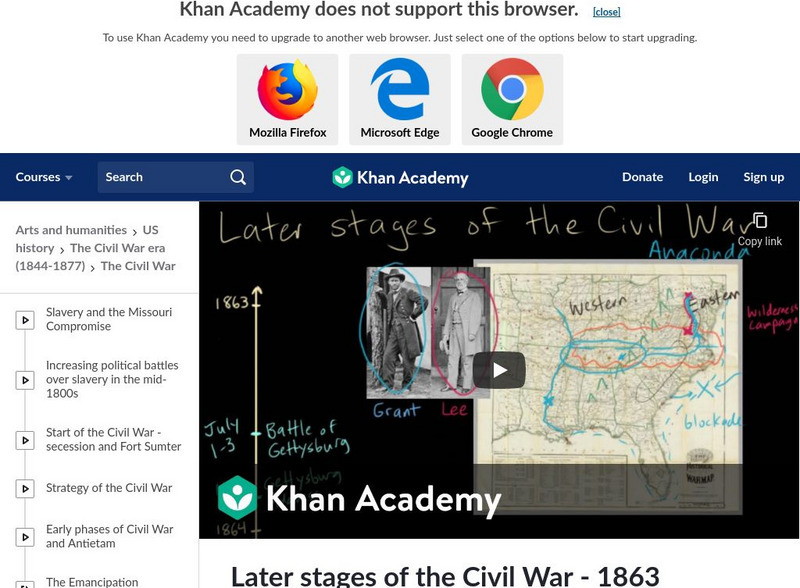 Khan Academy: Ap Us History: 1844 1877: Later Stages of the Civil War: 1863 Instructional Video