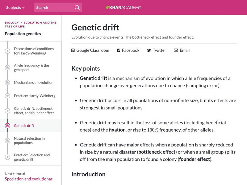 Khan Academy: Genetic Drift eBook