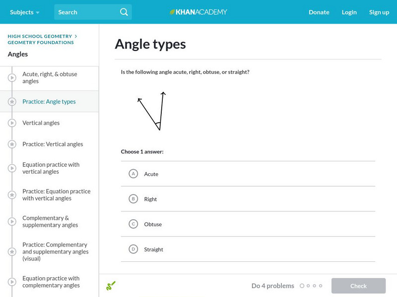Khan Academy: Angle Types Unknown Type Khan Academy: Angle Types Unknown Type