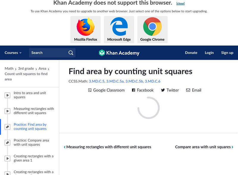 Khan Academy: Find Area by Counting Unit Squares Unit Plan Khan Academy: Find Area by Counting Unit Squares Unit Plan