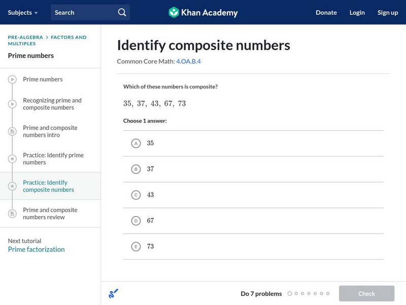 Khan Academy: Identify Composite Numbers Unit Plan Khan Academy: Identify Composite Numbers Unit Plan