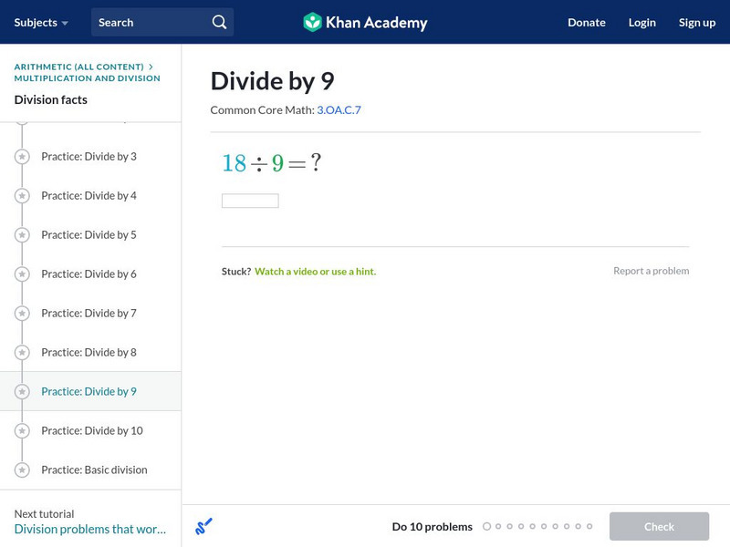 Khan Academy: Divide by 9 Unit Plan