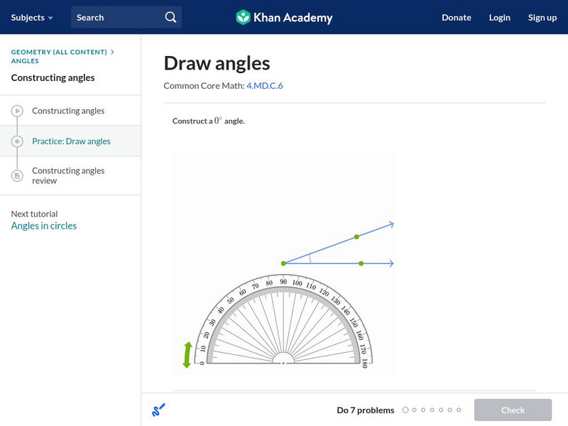 Khan Academy: Drawing Angles Unknown Type