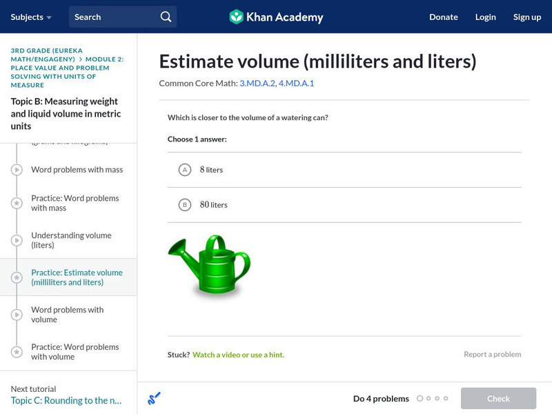 Khan Academy: Estimating Volume Unit Plan Khan Academy: Estimating Volume Unit Plan