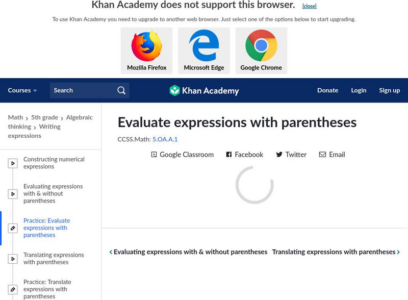 Khan Academy: Evaluate Expressions With Parentheses Unit Plan Khan Academy: Evaluate Expressions With Parentheses Unit Plan