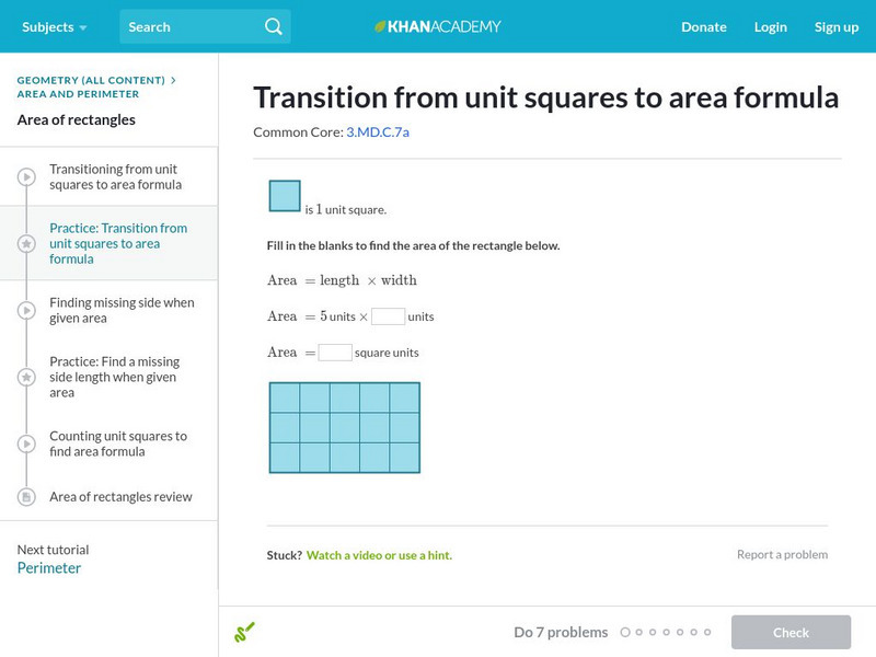 Khan Academy: Finding Area by Multiplying Unknown Type Khan Academy: Finding Area by Multiplying Unknown Type