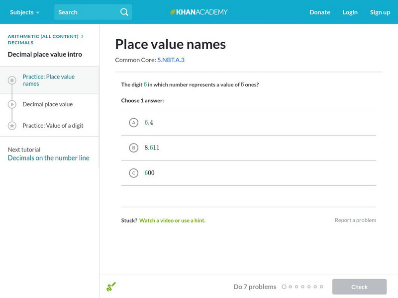 Khan Academy: Place Value Names Unit Plan Khan Academy: Place Value Names Unit Plan
