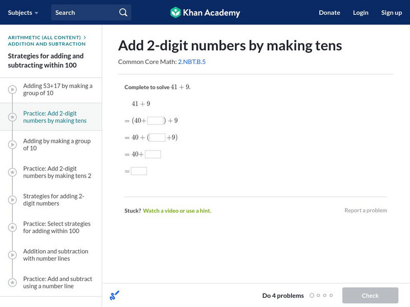 Khan Academy: Adding Two Digit Numbers by Making Tens Unit Plan