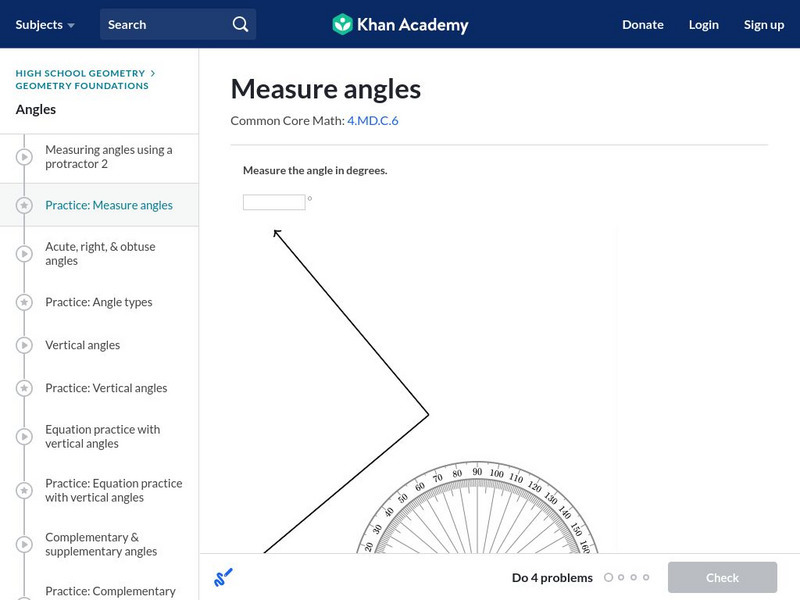 Khan Academy: Measuring Angles Unknown Type Khan Academy: Measuring Angles Unknown Type