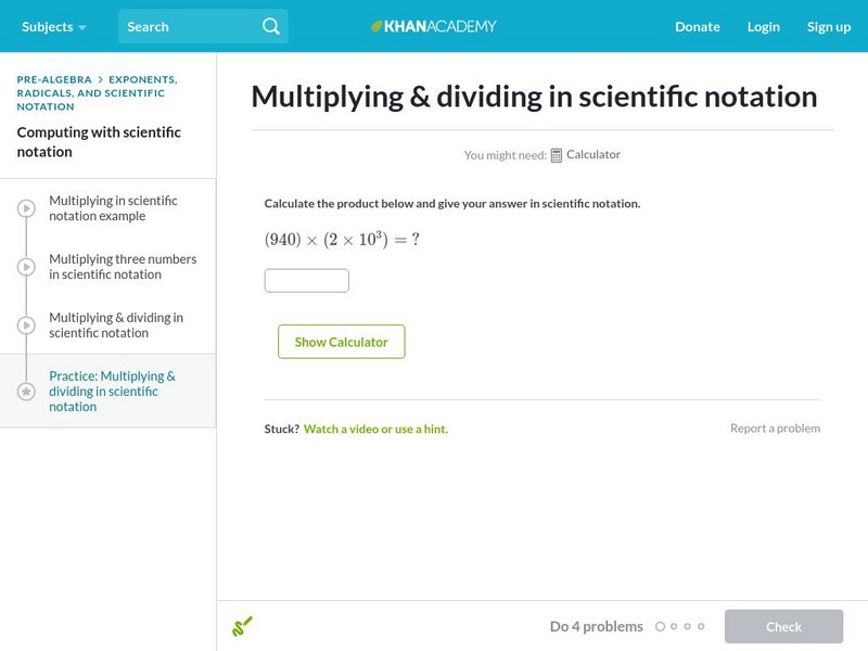 Khan Academy: Multiplying and Dividing in Scientific Notation Unknown Type Khan Academy: Multiplying and Dividing in Scientific Notation Unknown Type