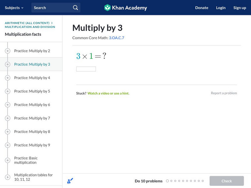 Khan Academy: Multiply by 3 Unit Plan