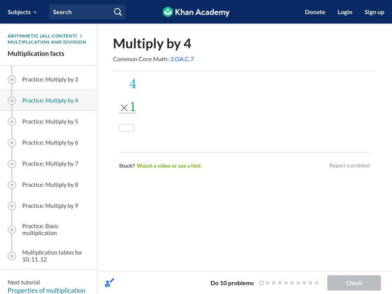 Khan Academy: Multiply by 4 Unit Plan