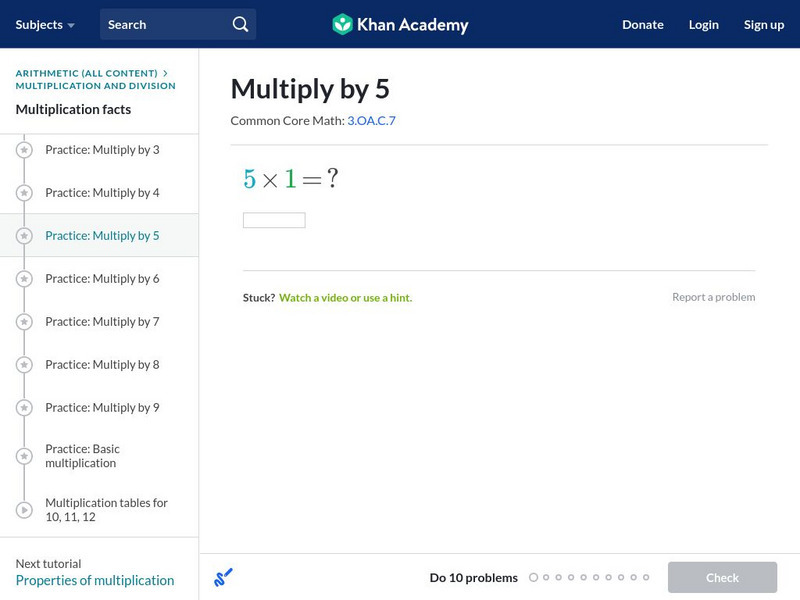 Khan Academy: Multiply by 5 Unit Plan