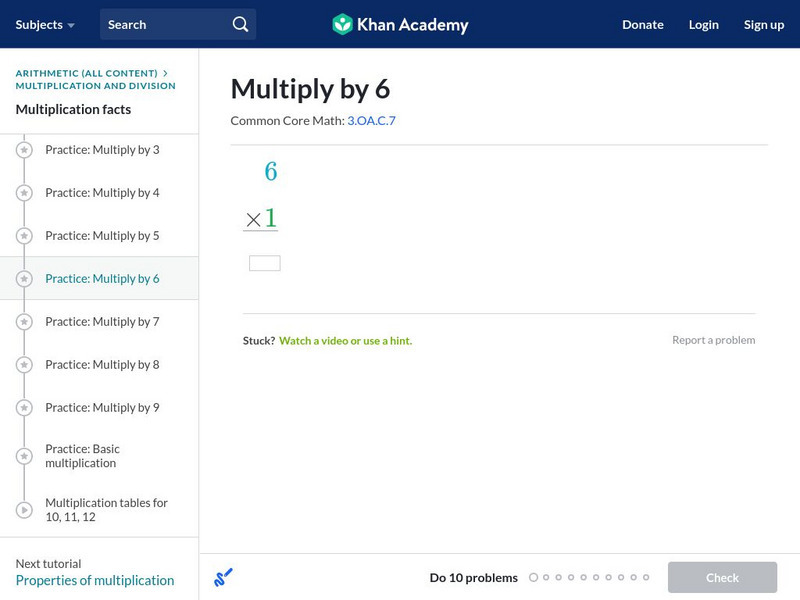 Khan Academy: Multiply by 6 Unit Plan