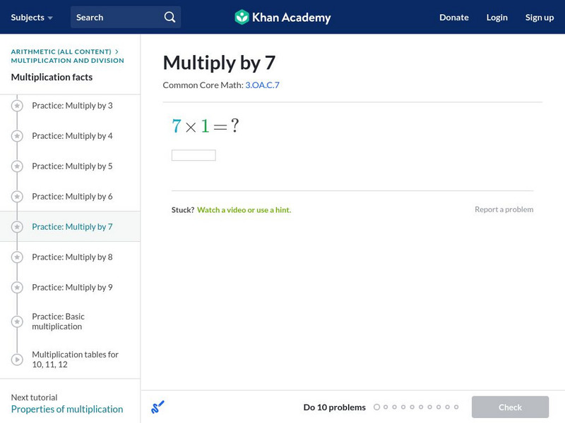 Khan Academy: Multiply by 7 Unit Plan Khan Academy: Multiply by 7 Unit Plan