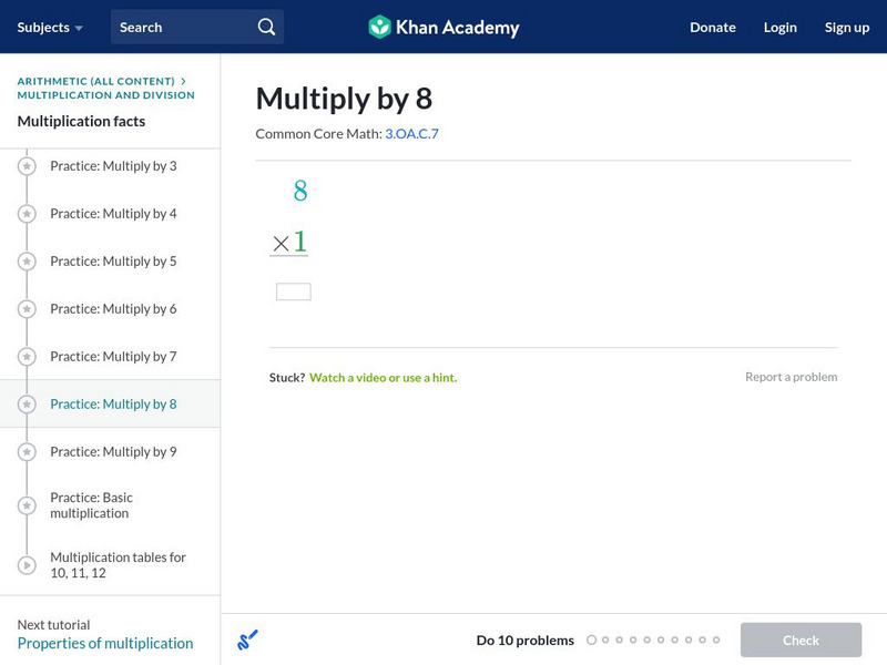 Khan Academy: Multiply by 8 Unit Plan