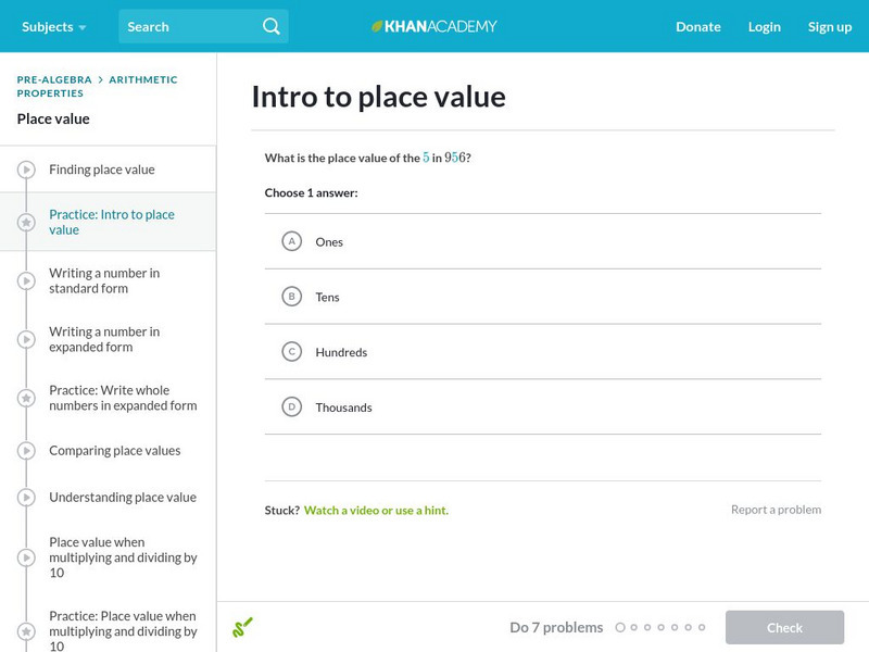 Khan Academy: Intro to Place Value Unit Plan Khan Academy: Intro to Place Value Unit Plan