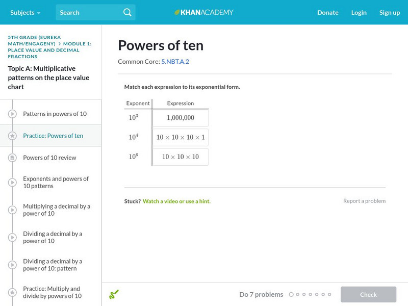 Khan Academy: Powers of Ten Unknown Type Khan Academy: Powers of Ten Unknown Type