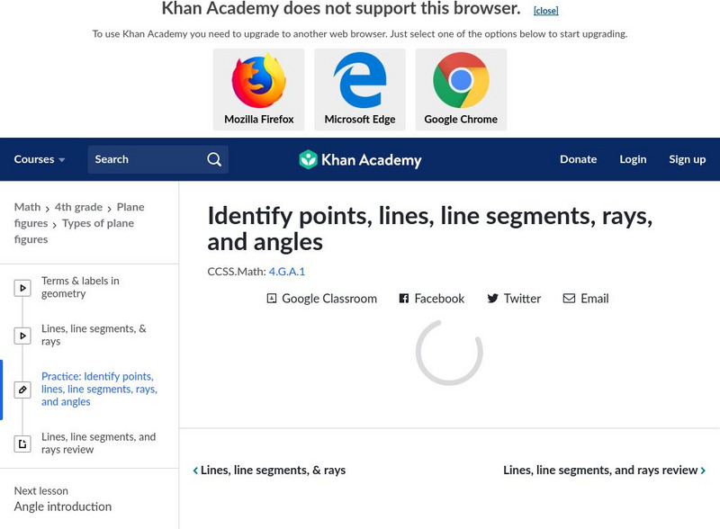 Khan Academy: Identify Points, Lines, Line Segments, Rays, and Angles Unit Plan
