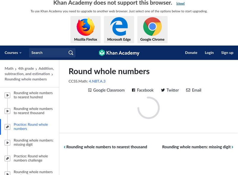 Khan Academy: Round Whole Numbers Unit Plan Khan Academy: Round Whole Numbers Unit Plan