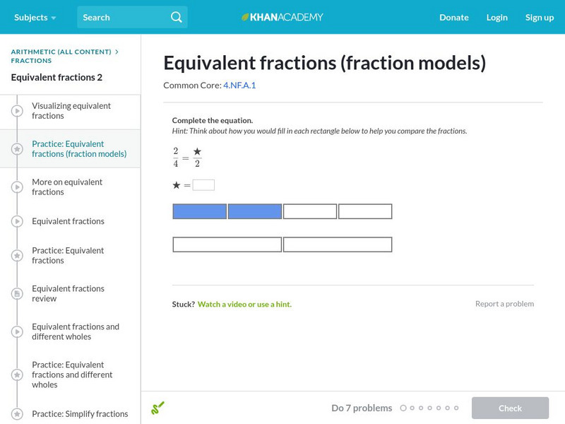 Khan Academy: Equivalent Fractions (With Fraction Models) Unknown Type Khan Academy: Equivalent Fractions (With Fraction Models) Unknown Type