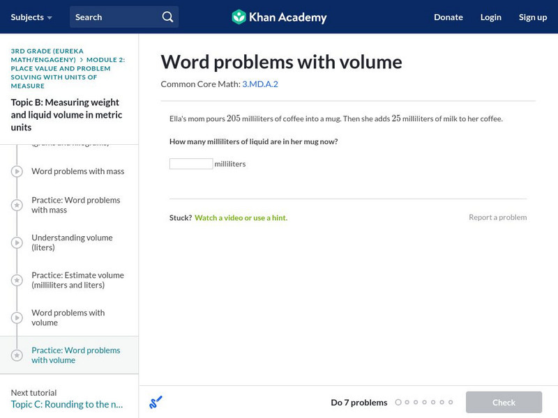 Khan Academy: Arithmetic Word Problems With Volume Unknown Type Khan Academy: Arithmetic Word Problems With Volume Unknown Type