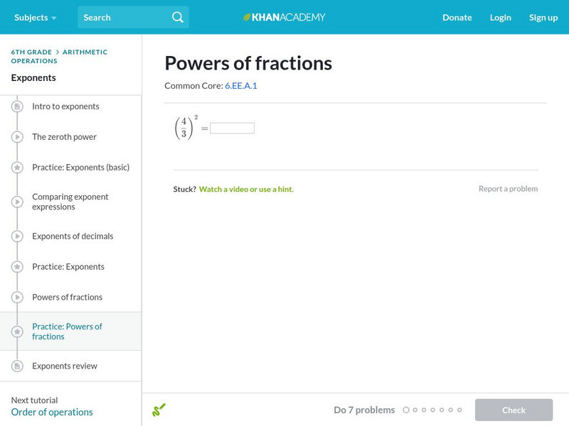 Khan Academy: Powers of Fractions Unit Plan Khan Academy: Powers of Fractions Unit Plan