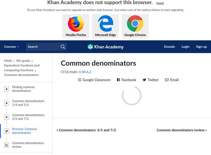 Khan Academy: Common Denominators Unit Plan Khan Academy: Common Denominators Unit Plan