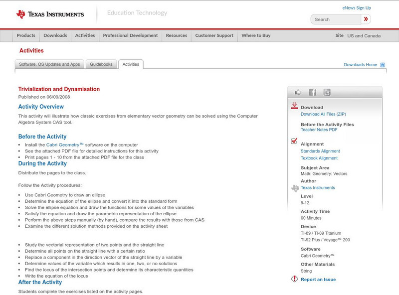 Texas Instruments: Trivialization and Dynamisation Activity Texas Instruments: Trivialization and Dynamisation Activity