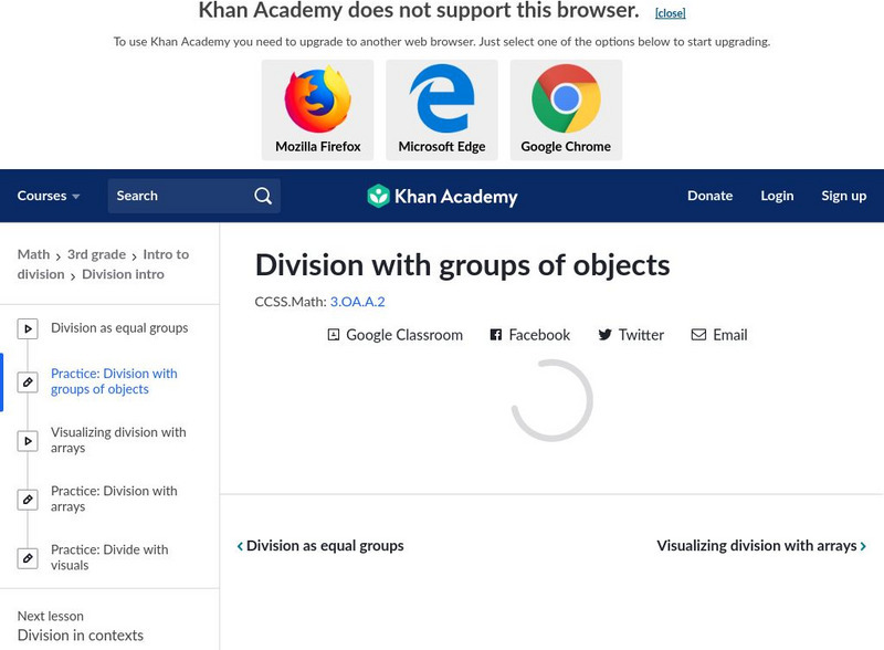 Khan Academy: Practice: Division With Groups of Objects Unit Plan Khan Academy: Practice: Division With Groups of Objects Unit Plan