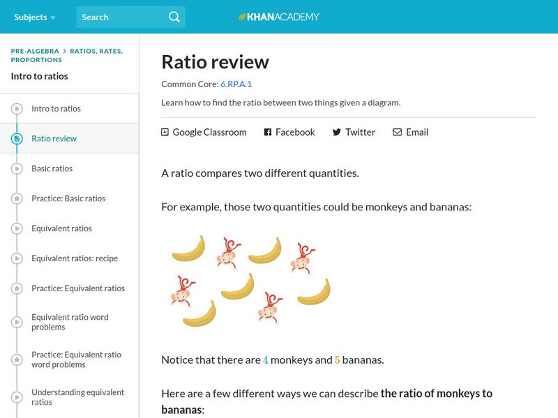 Khan academy review intro to ratios handout for 5th 6th grade