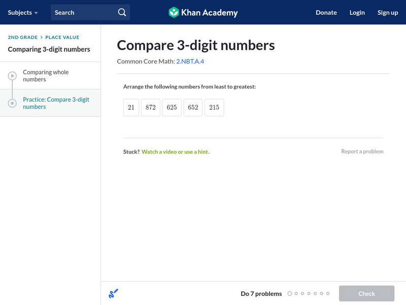 Khan Academy: Compare 3 Digit Numbers Unit Plan Khan Academy: Compare 3 Digit Numbers Unit Plan