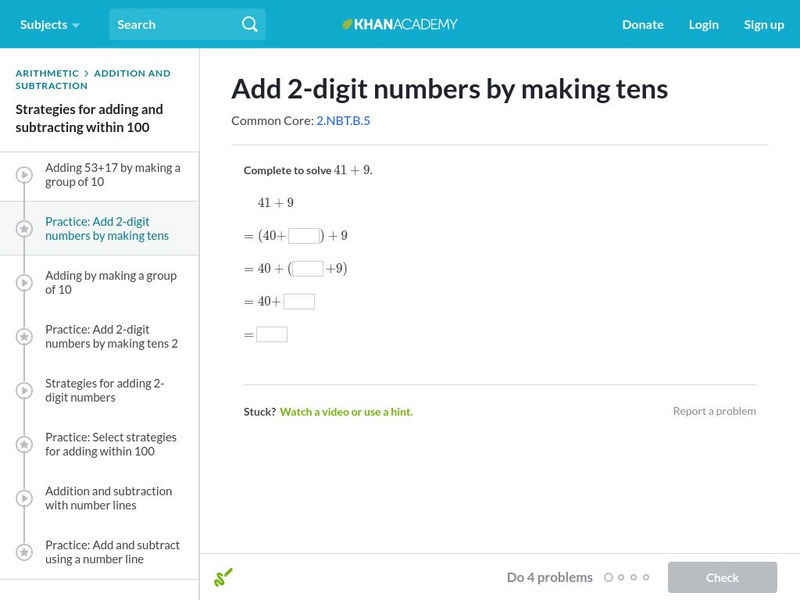 Khan Academy: Add 2 Digit Numbers by Making Tens Unknown Type Khan Academy: Add 2 Digit Numbers by Making Tens Unknown Type