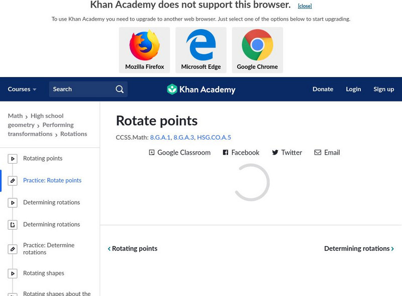 Khan Academy: Practice: Rotate Points Unknown Type Khan Academy: Practice: Rotate Points Unknown Type