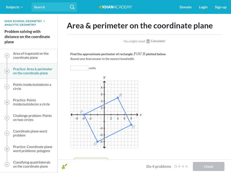 Khan Academy: Area and Perimeter on the Coordinate Plane Unknown Type Khan Academy: Area and Perimeter on the Coordinate Plane Unknown Type