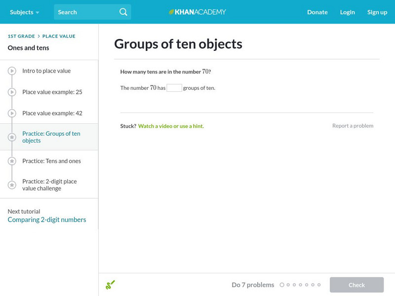 Khan Academy: Groups of Ten Objects Unit Plan Khan Academy: Groups of Ten Objects Unit Plan