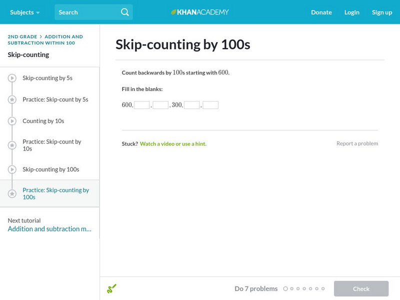 Khan Academy: Skip Counting by 100s Unit Plan Khan Academy: Skip Counting by 100s Unit Plan