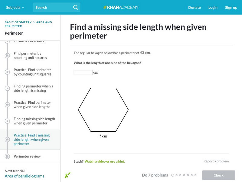 Khan Academy: Find a Missing Side Length When Given Perimeter Unit Plan Khan Academy: Find a Missing Side Length When Given Perimeter Unit Plan
