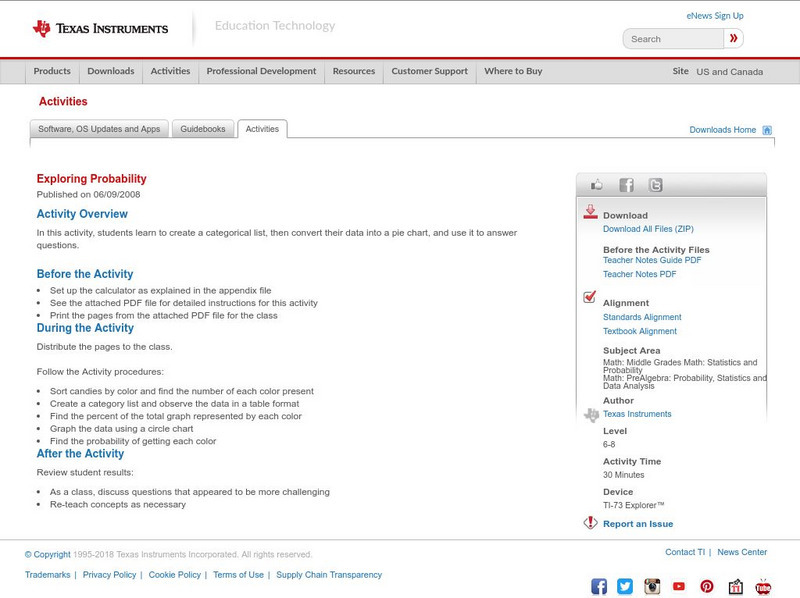 Texas Instruments: Exploring Probability Activity