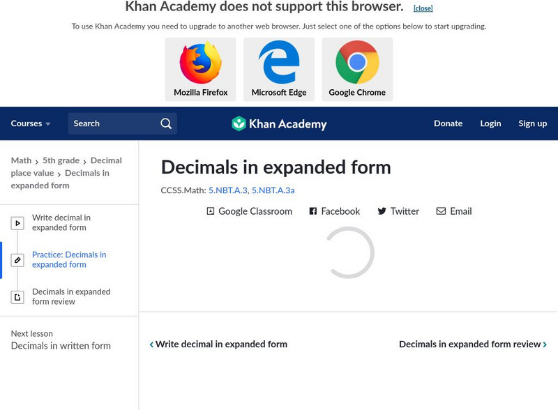Khan Academy: Decimals in Expanded Form Unit Plan Khan Academy: Decimals in Expanded Form Unit Plan