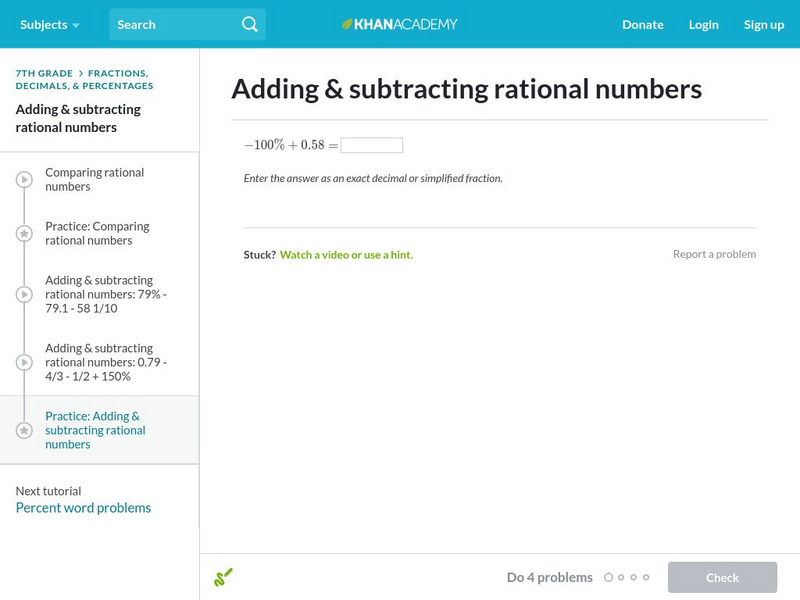 Khan Academy: Adding & Subtracting Rational Numbers Unit Plan Khan Academy: Adding & Subtracting Rational Numbers Unit Plan