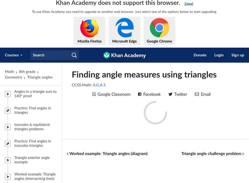 Khan Academy: Finding Angle Measures Using Triangles Unit Plan Khan Academy: Finding Angle Measures Using Triangles Unit Plan