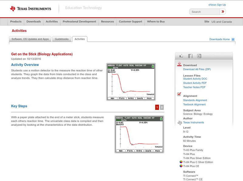 Texas Instruments: Get on the Stick Activity Texas Instruments: Get on the Stick Activity