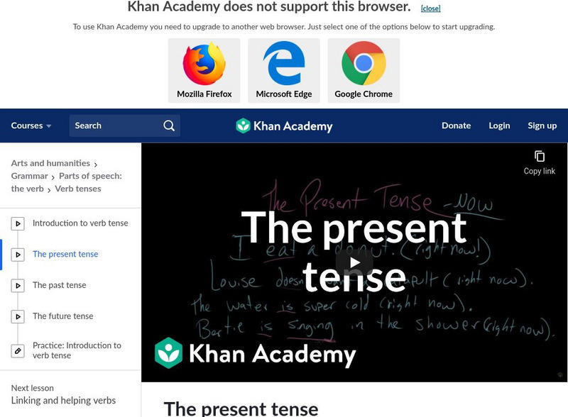 Khan Academy: The Present Tense Instructional Video Khan Academy: The Present Tense Instructional Video