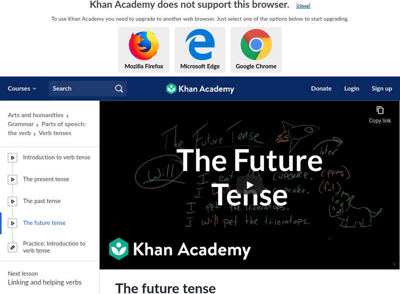 Khan Academy: The Future Tense Instructional Video Khan Academy: The Future Tense Instructional Video
